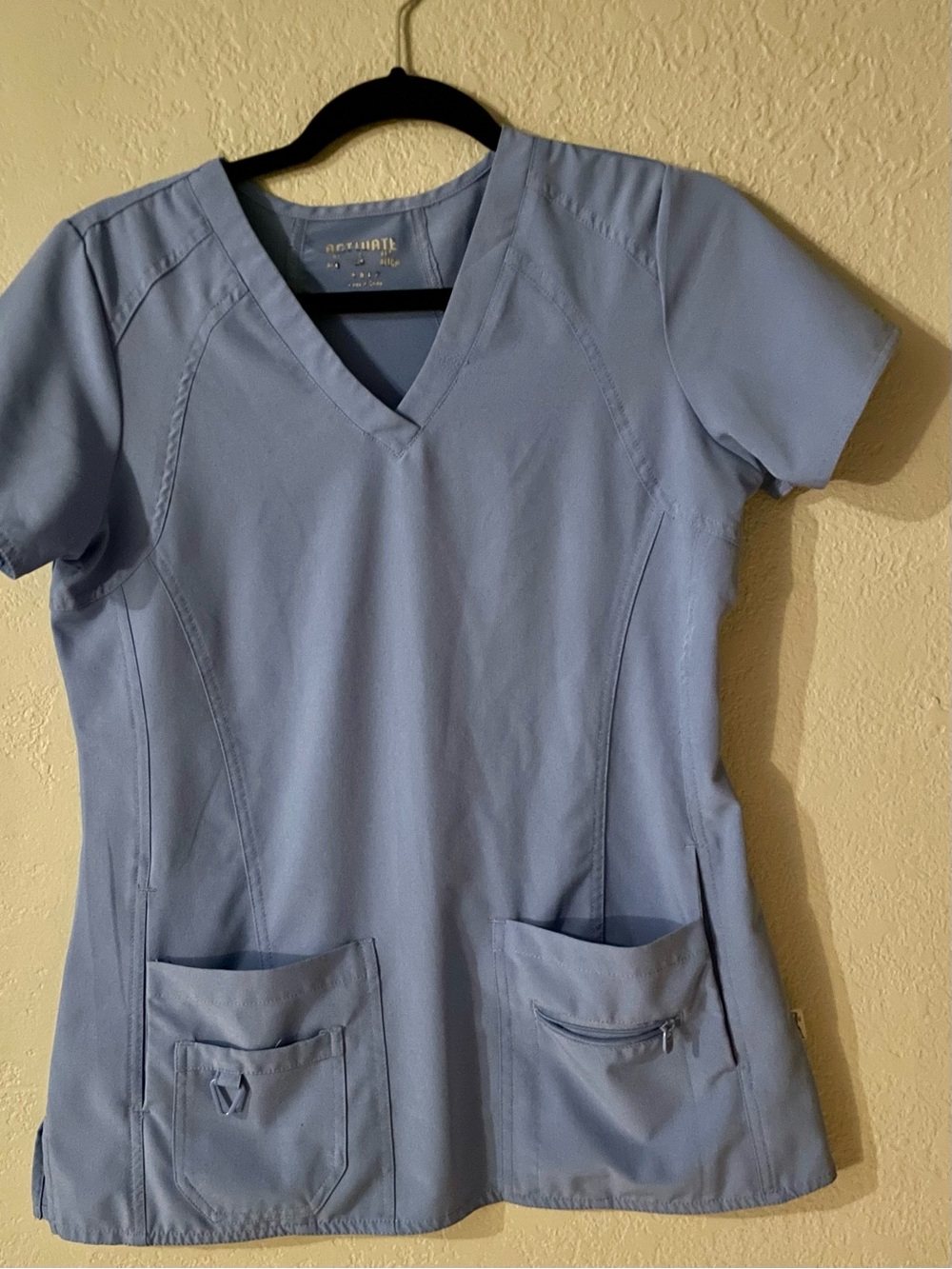 Med Couture Activate Women’s Light Blue V-Neck Scrub Top and pants set